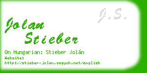 jolan stieber business card